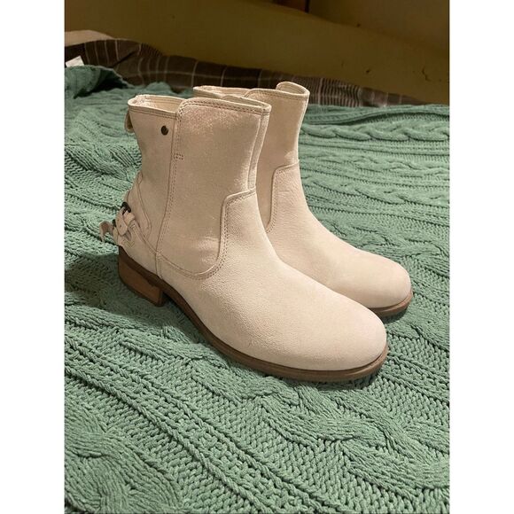 UGG Orion Moto Ankle Suede boots Light Beige Sz 11 - Picture 11 of 16